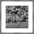 Village Of Bibury Monochrome Framed Print