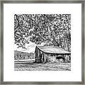 Vintage Barn Black And White Creeper Trail Damascus Virginia Framed Print