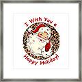 Vintage Christmas Santa - Happy Holiday Framed Print
