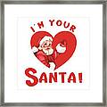 Vintage Christmas Santa Heart - I'm Your Santa Framed Print