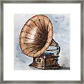 Vintage Gramophone Framed Print