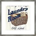 Vintage Laundry Room Indigo 2 Framed Print