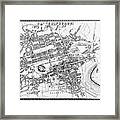 Vintage Map Edinburgh Scotland 1855 Black And White Framed Print