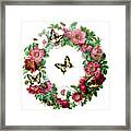 Vintage Pink Wreath Framed Print