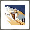 Vintage Skier Framed Print