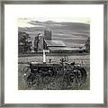 Vintage Tractor At The Country Farm Framed Print