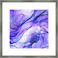 Violet Bloom Abstract Ink Painting Framed Print