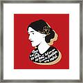 Virginia Woolf Graphic Quote Ii - Red Framed Print