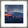 Volcano Eruption In Iceland Framed Print