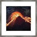 Volcano Split Crater Framed Print