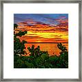 Wading Egret At Sunrise Framed Print