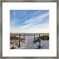 Walkway To The Beach At Golden Hour Framed Print