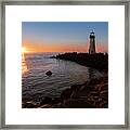 Walton Lighthouse At Sunrise Framed Print