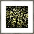 Warsaw Map In Gold And Black Framed Print