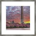 Washington Monument Sunset Framed Print