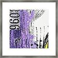 Watching You Abstract Collage In Purple Black White Yellow Numbers Framed Print