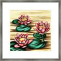 Water Lilies Painting, Bright Lotus Framed Print