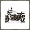 Watercolor Bmw Ninet Pure Motorcyclebb- Oryginal Artwork By Vart. Framed Print