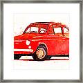 Watercolor Classic Fiat 500 By Vart Framed Print
