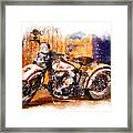 Watercolor Classic Harley-davidson By Vart Framed Print