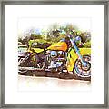 Watercolor Classic Harley-davidson Panhead By Vart. Framed Print