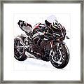 Watercolor Ducati Panigale V4sp 2022 Motorcycle, Oryginal Artwork By Vart. Framed Print