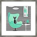 Egg Chair In Aqua Nd Gray Framed Print