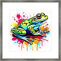 Watercolor Frog Framed Print