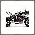 Watercolor Kawasaki Ninja H2r Motorcycle - Orygin Framed Print