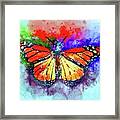 Watercolor Monarch Butterfly Framed Print