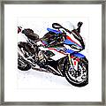 Watercolor Motorcycle Bmw S1000rr - Original Artwork By Vart. Framed Print