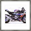 Watercolor Sport Motorcycle  Bmw S1000rr - Original Artwork By Vart. Framed Print