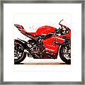 Watercolor Sport Motorcycle Superleggera V4 - Original Artwork By Vart. Framed Print