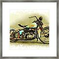Watercolor Vintage Harley-davidson By Vart. Framed Print