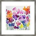 Watercolor - Whimsical Flower Design Framed Print