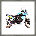 Watercolor Yamaha Tenere 700 Motorcycle - Oryginal Artwork By Vart. Framed Print