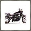 Watercolor Yamaha V-max 1200 Motorcycle, Oryginal Artwork By Vart. Framed Print