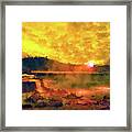 Waterfall Sunrise Framed Print