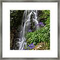 Waterfall With Flowers Framed Print