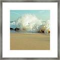 Wave And Rocks In Salgado Beach Framed Print