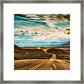 Wavy, Glowing Country Road In Utah Framed Print