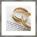 Wedding Vows And Rings Framed Print