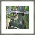 Wehrs Dam And Covered Bridge March Aerial Framed Print