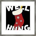 Well Hung Christmas Stocking Funny Framed Print