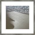 Wet Sand, Sea Water And Reflections Of Sunlight Framed Print