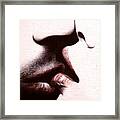 When Her Mouth Faced His Mouth Framed Print