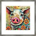 Whimsical Little Pig Framed Print