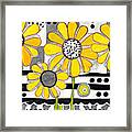 Whimsical Yellow Daisies Framed Print