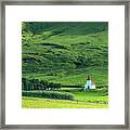 White Church In The Mountains, Iceland Framed Print
