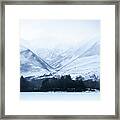 White Cold Mountains Framed Print
